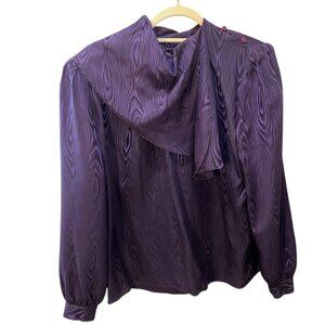 Levante grape purple 100% Silk Vintage 90s blouse top 12